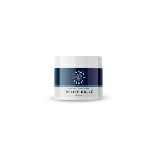 Kanna Beast CBD Relief Salve premium athletic recovery jar for muscle and joint relief