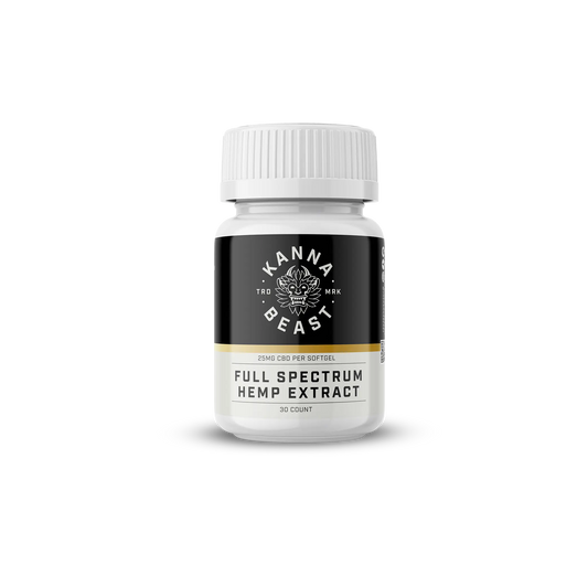anna Beast Full Spectrum CBD Softgels for Athletic Recovery - 20mg CBD per softgel, 30 count bottle